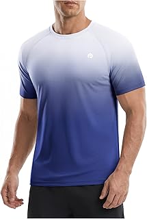 PINSPARK Workout Shirts for Men Short Sleeve UPF 50+ Quick Dry Gym T-Shirt | Cooling athletic activewear for running swimming and fitness. Lightweight breathable moisture wicking performance apparel