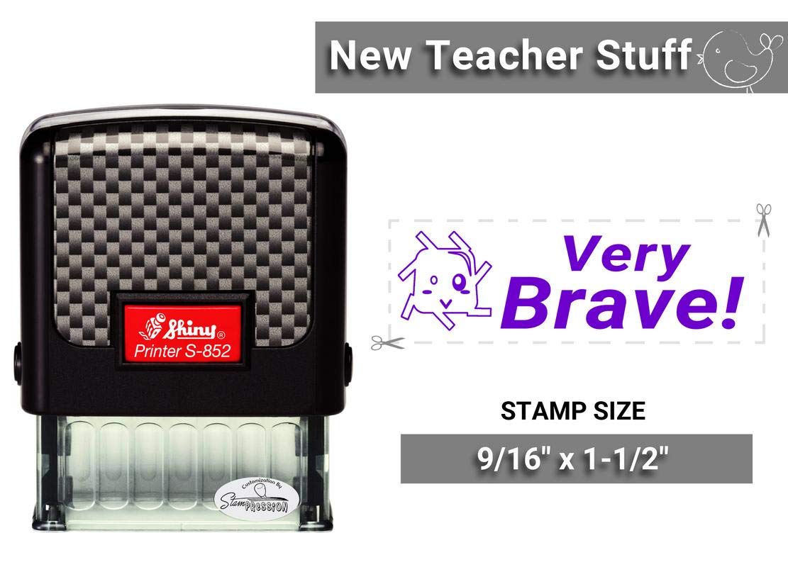 "Very Brave" Teacher Stamp - Shiny S 852 Teachers Stuff with Violet Color Ink