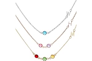 Personalized Birthstone Necklace for Women Sideways