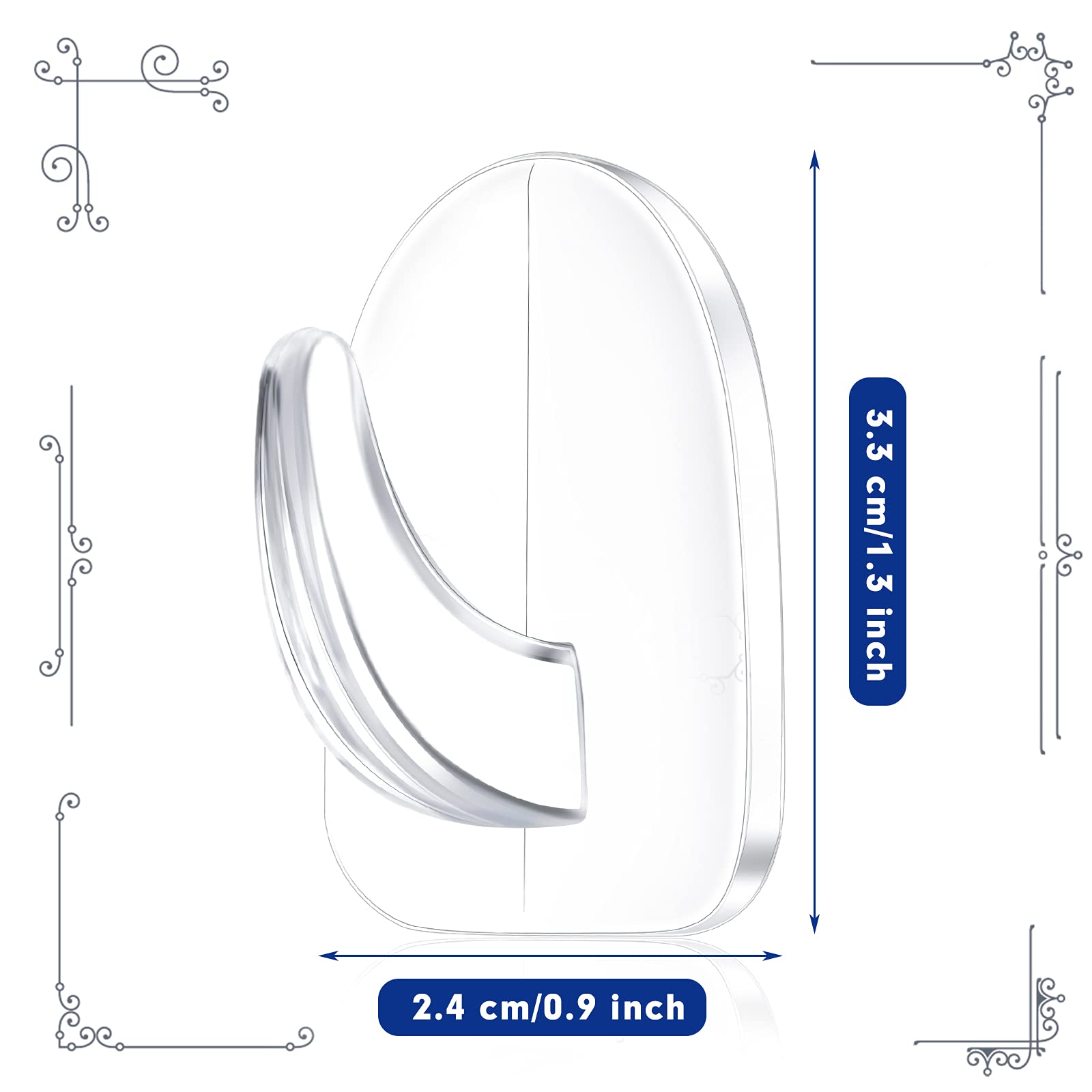 Jetec 60 Pieces Clear Adhesive Wall Hooks Transparent Reusable Seamless Hooks for Hanging Small Sticky Acrylic Hangers with Non Marking Sticker for Kitchen Bathroom Bedroom Office