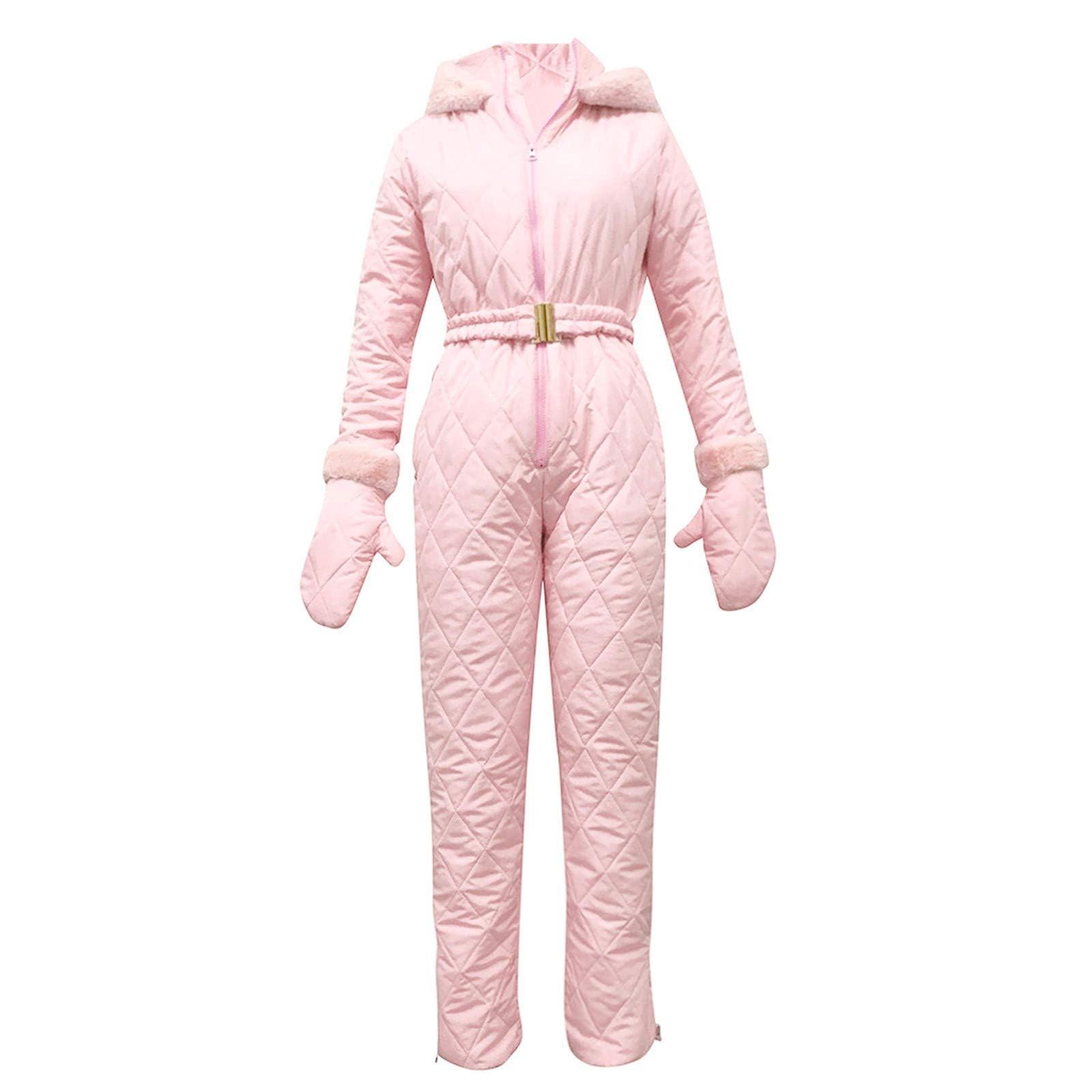 Ansenesna Skianzug Damen Einteiler Schneeanzug Damen Warm Thermo Skianzüge Für Frauen Overall Mit Kapuze Schneeanzüge Einteilig Winter Skioverall Onesie Elegant Ski Anzug Jumpsuit Schneeoverall