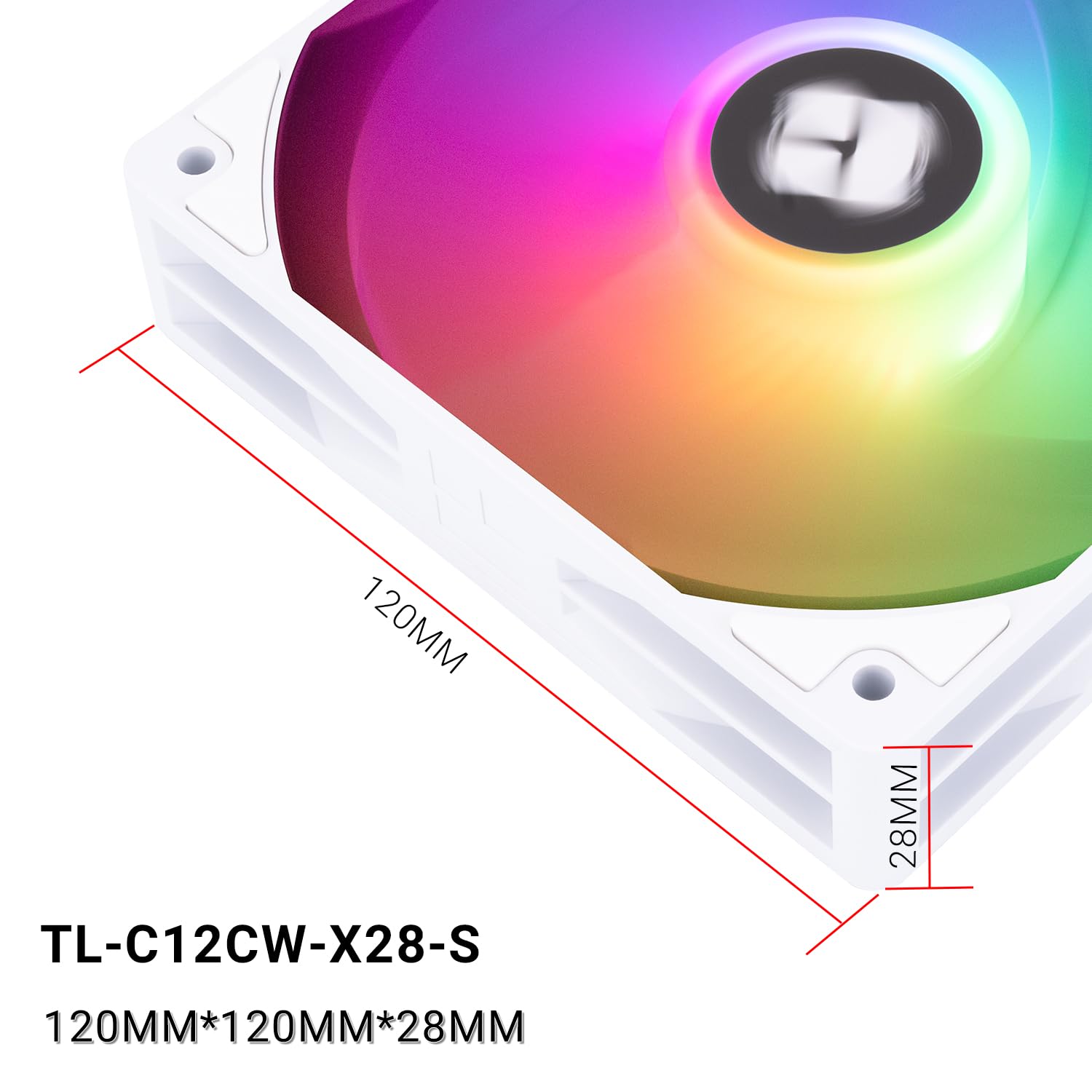 Thermalright TL-C12CW-S X3 CPU Fan 120mm, White, ARGB, Housing Fan, 4 Pin, PWM Silent Computer Fan with S-FDB Bearings Included, Up to 1550rpm Fan (3 PCS