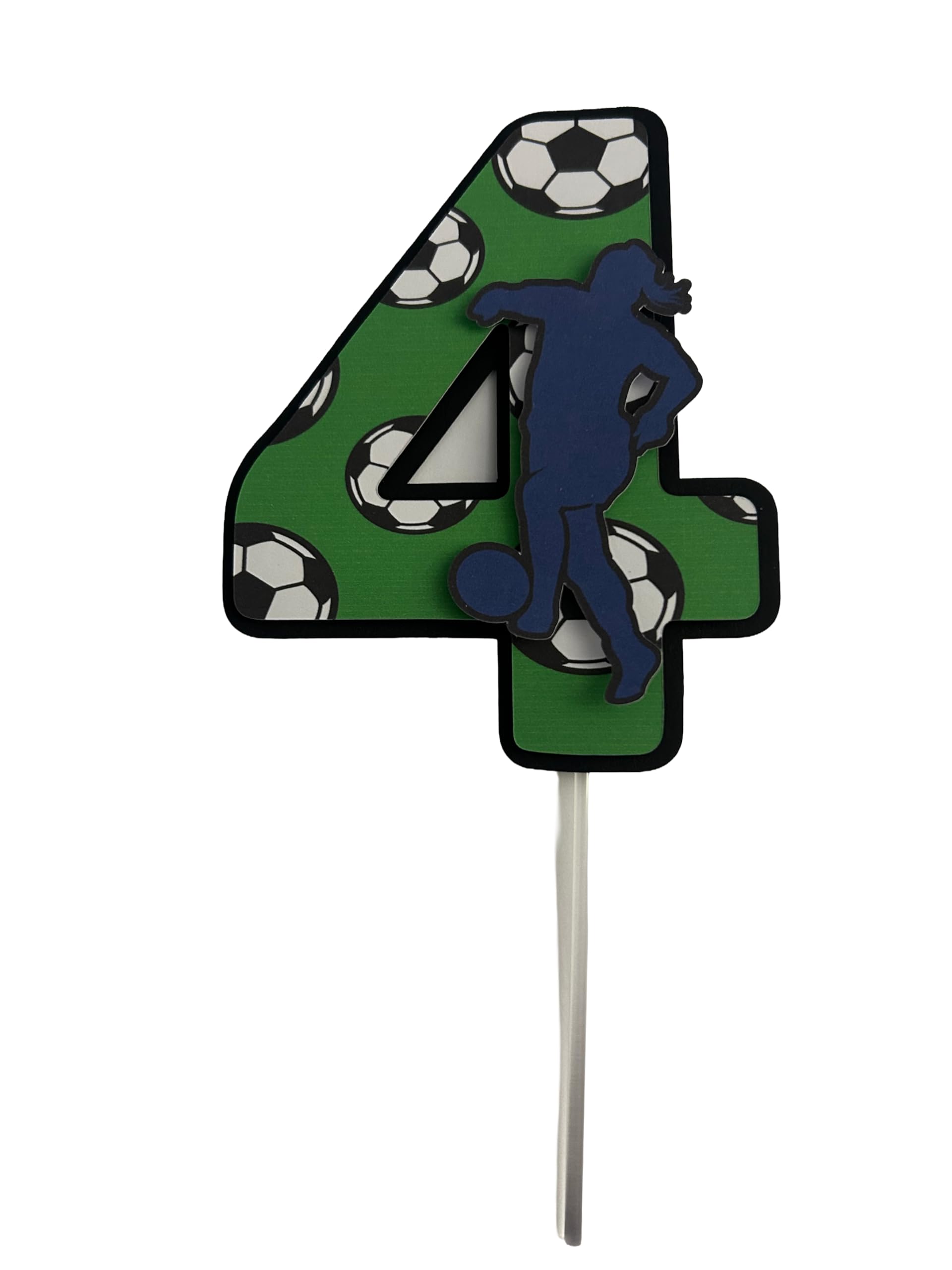 Football Themed Cake Topper (Number 4)