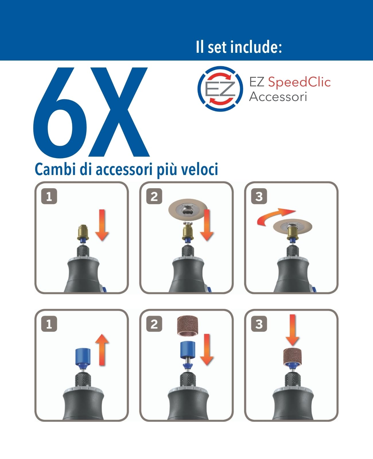 Dremel 8260 Multiutensile a Batteria con Motore Brushless e Batteria al Litio da 12 V 3 Ah, Kit con 5 Accessori, Velocità Variabile 5.000-30.000 giri/min