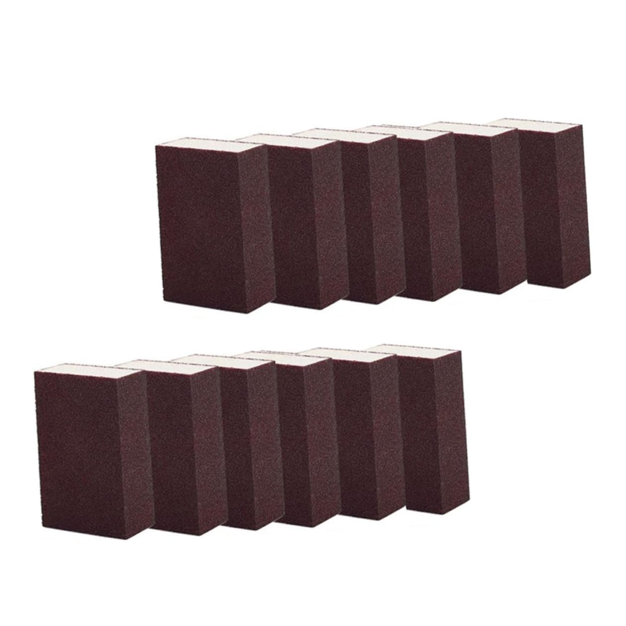 Esponja de Lijado Marrón para Limpieza de Cocina, 12 Piezas | Abrasivo de Esmeril y Espuma, para Ollas y Utensilios, Portátil y Resistente a Roturas