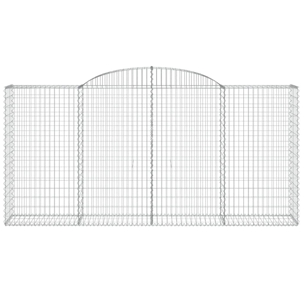 8 unidades Gaviones con arco alto, 300 x 50 x 140/160 cm, hierro galvanizado
