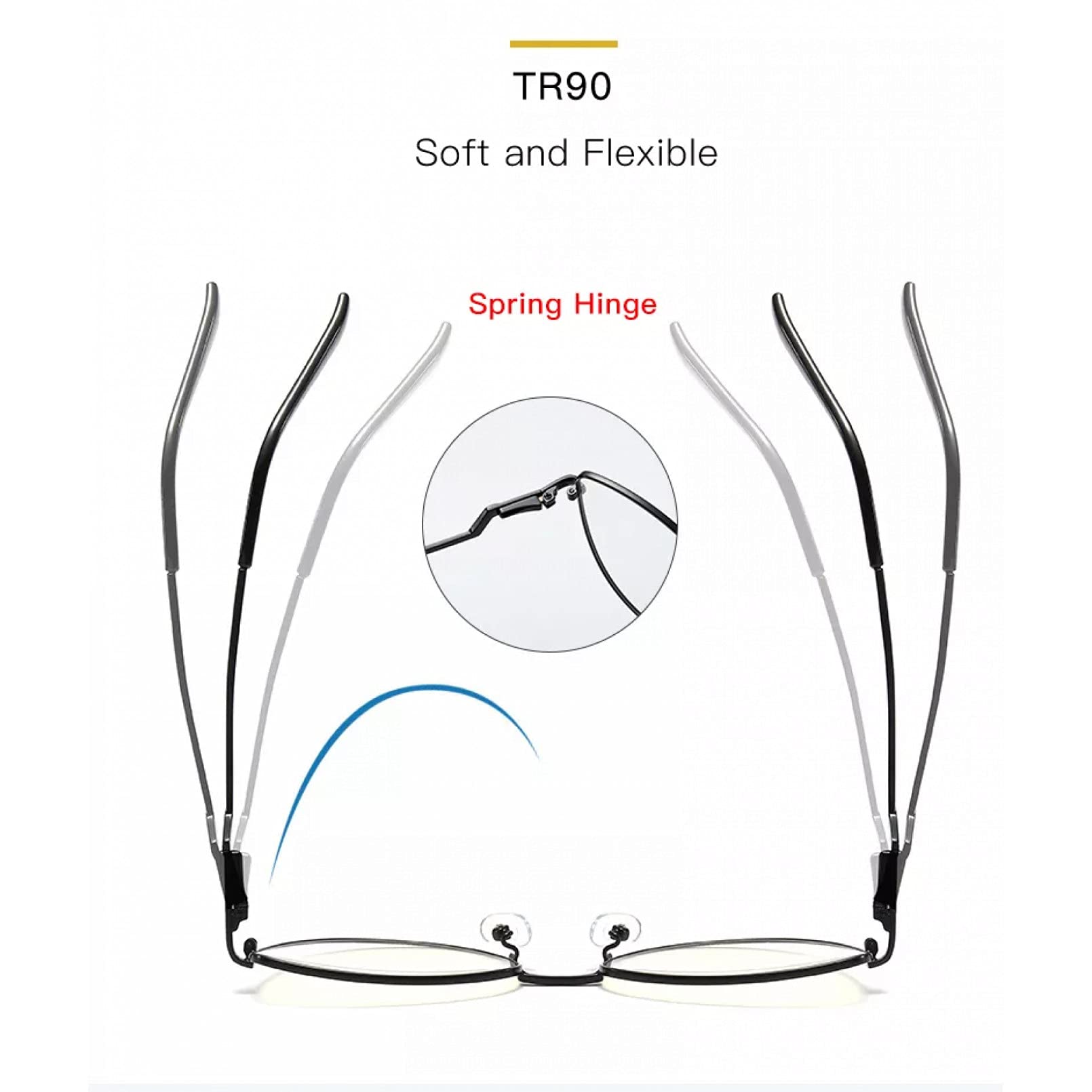 BAJIE Sonnenbrille New Literary and Art Anti-Blaulicht Schutzbrille Brillengestell Damen Trendy Craftsmanship Spiegelbeine Flacher Spiegel Blau Ligh