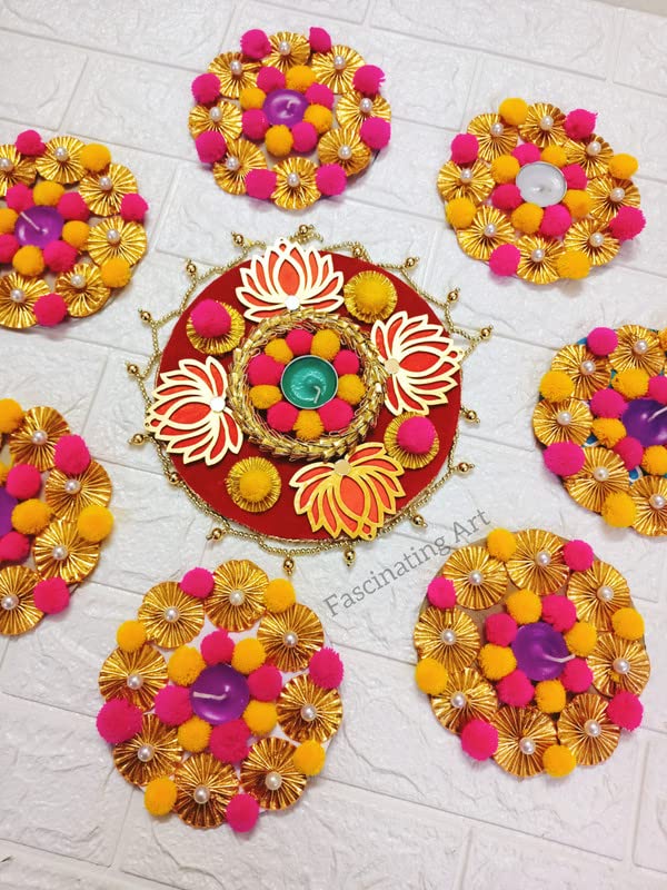 Buy Fascinating Art Rangoli/Rangoli mat/Decorative mat/Tea Light