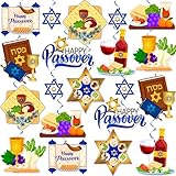 36Pcs Passover Decorations Hanging Swirls, NO-DIY Passover Decor Hanging Decorations, Happy Passover Decorations Pesach Star of David Jewish Festival Holiday Party Hanging Swirls