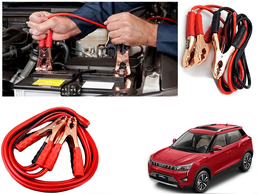 Car Heavy Duty Auto Jumper Cable Battery Booster Wire Clamp with Alligator Wire (7ft, 500 AMP), Red & Black for Mahindra XUV 300 2019-picture-13