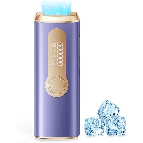 Laser Hair Removal, IPL Hair Removal for Nearly Painless & Long-Lasting Result, Safe At-Home Hair Remover Device for Armpits Back Legs Arms Face Bikini Line, Purple