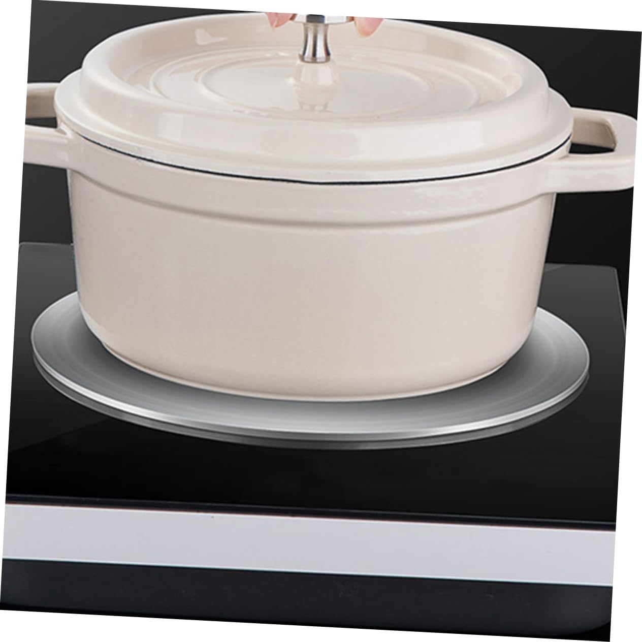 Placa Difusora de Calor de Acero Inoxidable para Cocina de Gas, 9,45 Pulgadas, con Mango Desmontable, Mejora la Cocción y Protege Tus Utensilios
