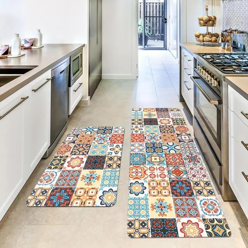 Luteti Kitchen Mat [2 PCS] Cushioned Anti-Fatigue Kitchen Rugs ...