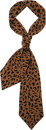 GERINLY Fashion Casual Skinny Scarf Necktie Women, Long Feminine Neckerchief for Dress Shirt, Purse Scarf for Handbags