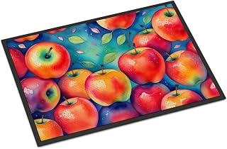 Caroline's Treasures DAC1831MAT Colorful Apples Doormat 18x27 Front Door Mat Indoor Outdoor Rugs for Entryway, Non Slip Washable Low Pile, 18H X 27W