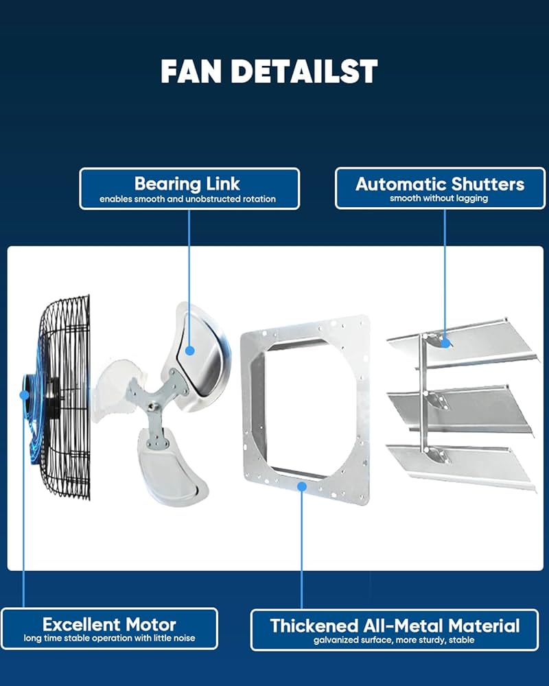 Amazon.com: JPOWER 12 Inch Shutter Exhaust Fan, Gable Vent