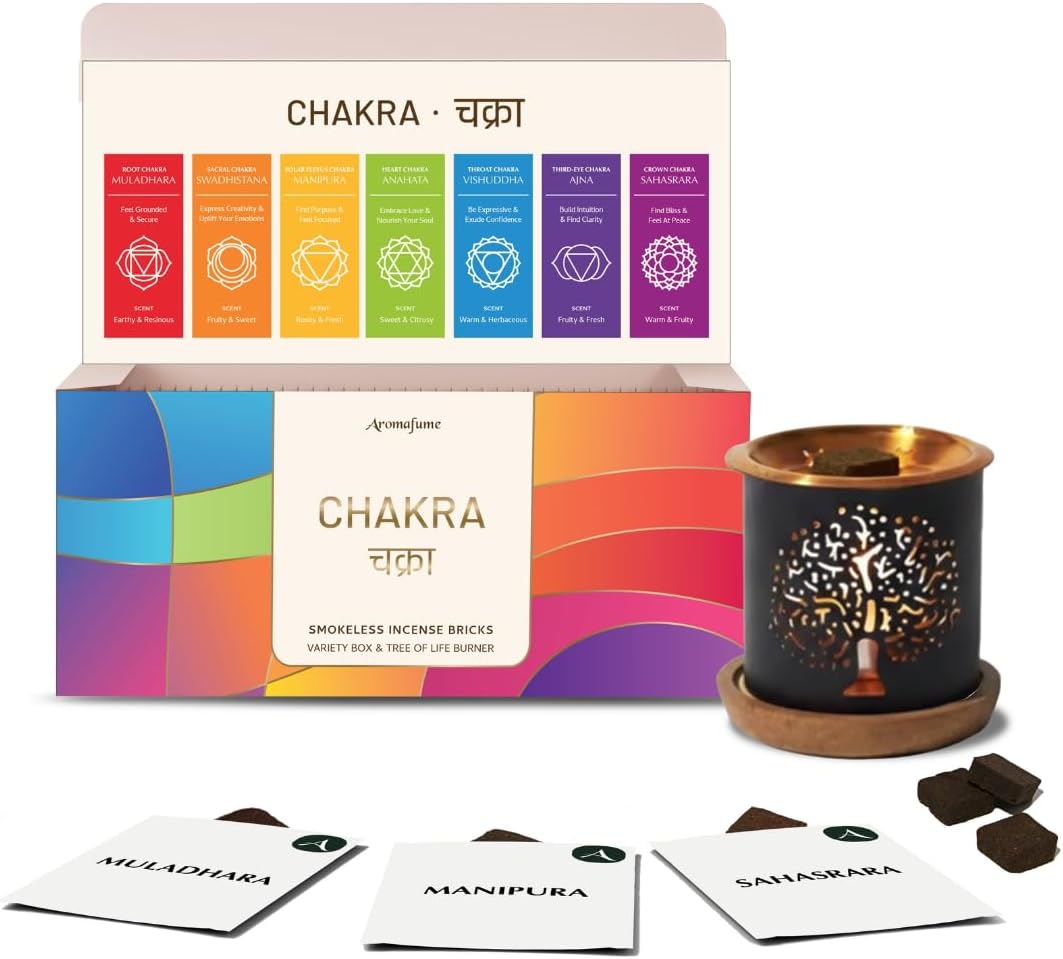 7 Chakra Smokeless Incense Bricks Gift Set, 14 Bricks by Aromafume