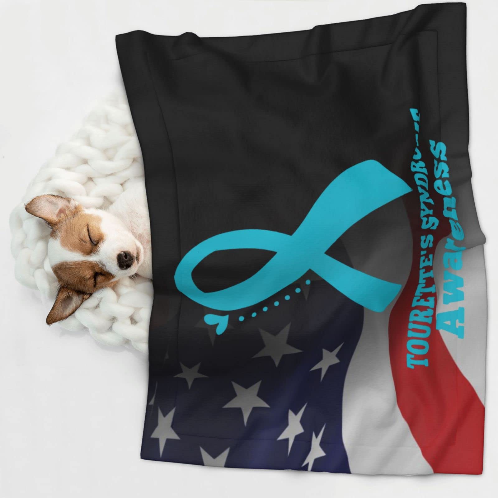 Tourettes Syndrome Awareness Soft and Cozy Pet Blanket for Dogs and Cats - Versatile and Comfortable Medium