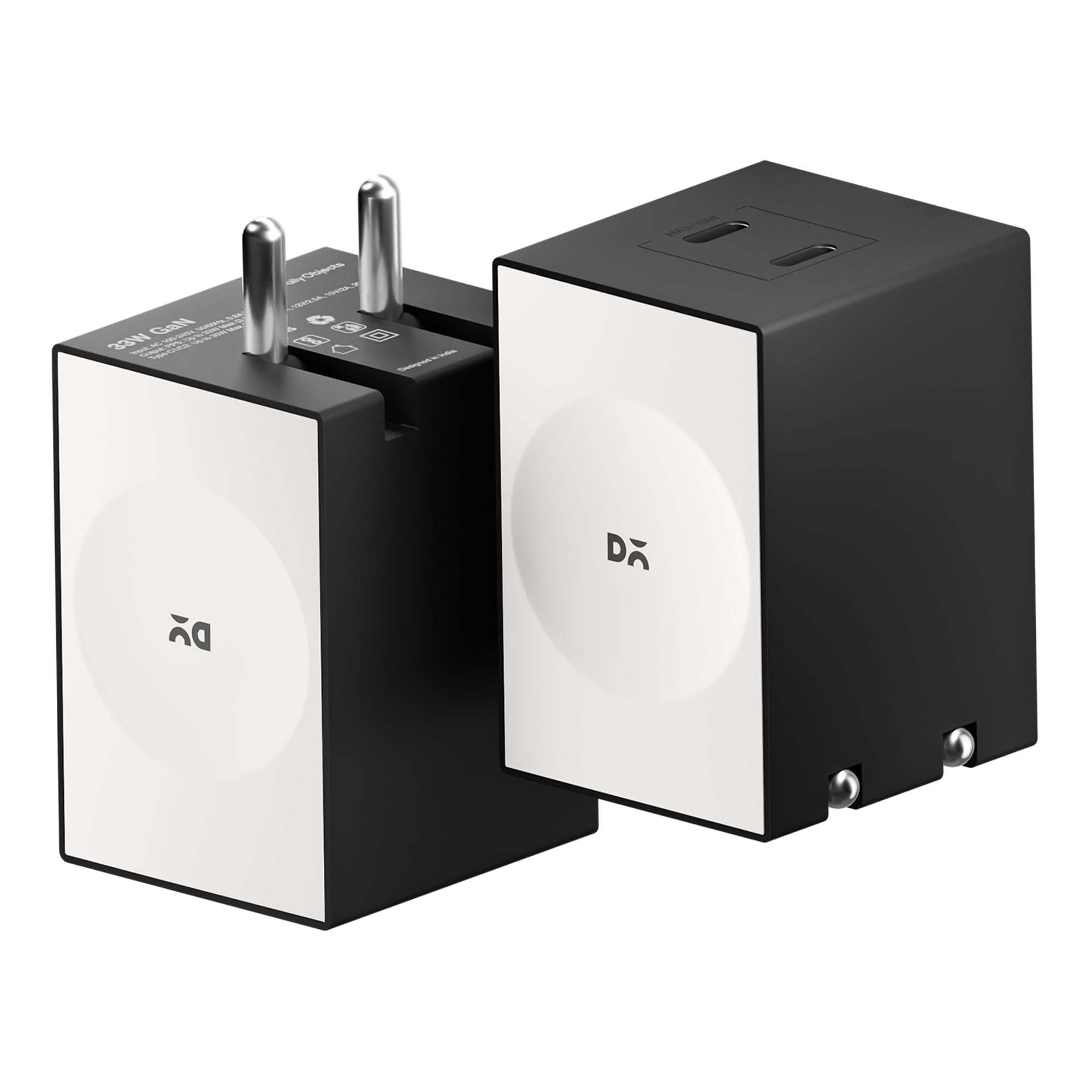 DailyObjects POP 33W Wall Charger Adapter with Foldable Pins|USB-C Dual Port Power Output|Fast Charging|GaN5 Tech|Support iphone 12 13 14 15 16 pro Max, Android,ipad,samsung,oneplus|Lightweight- Black