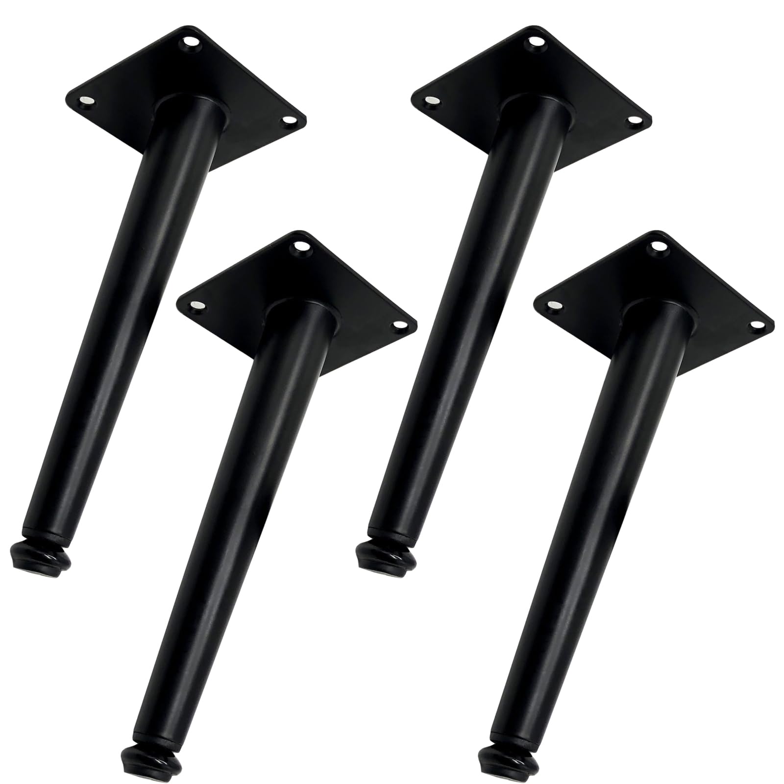 Piedini per Tavolo Conici Di Ricambio 4 Pezzi Piedini Regolabili per Tavolo Acciaio Laminato A Freddo Nero Vernice Spray Piedini per Divano Altezza: 10,5-72,5 cm Piedini per Mobile 50,5 cm/19,9"