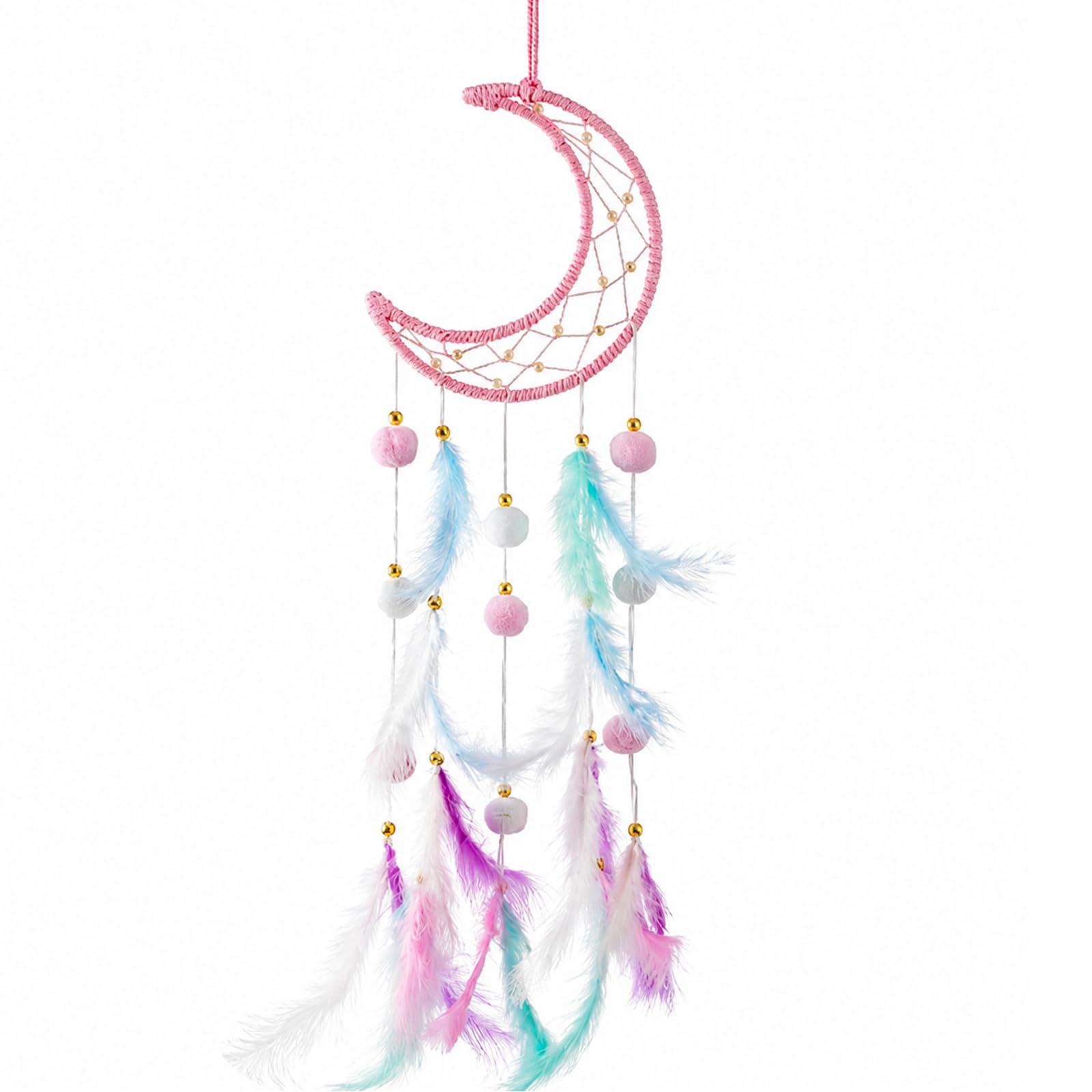 Dream Catcher for Girls, Pink Moon September Peak Design, Girls Bedroom Accessories, Dream Catcher Kit with Hanging String