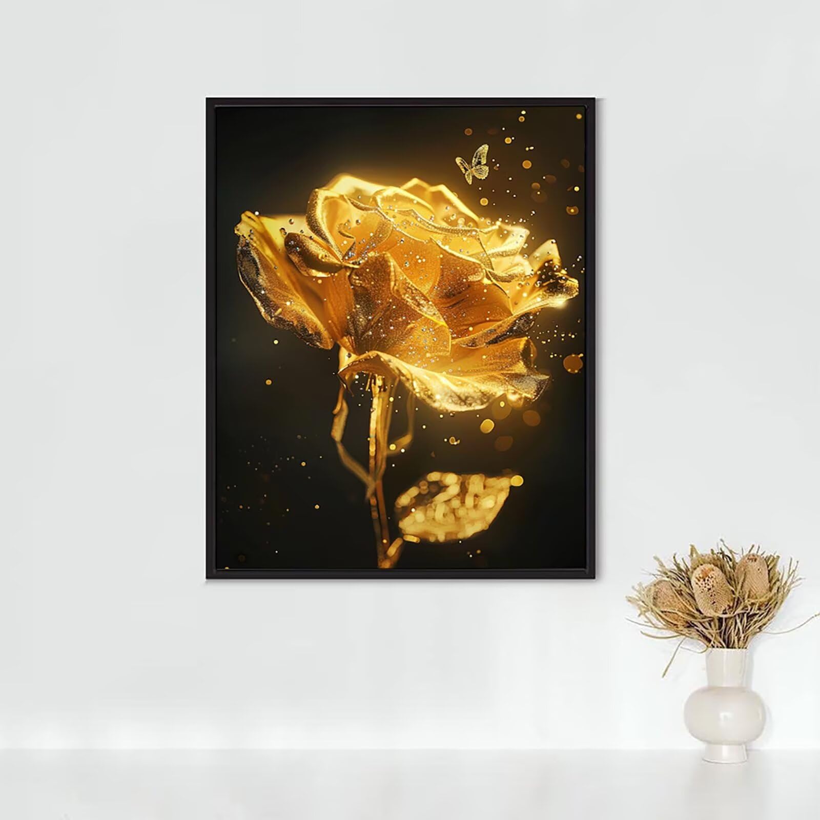 Diamond Painting Pianta, Diamond Painting Erwachsene Rosa Bastelset, DIY Diamant Malerei Runder Vollbohrer Diamanten Kinder Malerei Stickerei Kreuzstich Dekoration, Geschenk 90x120 cm PJY9 L-H