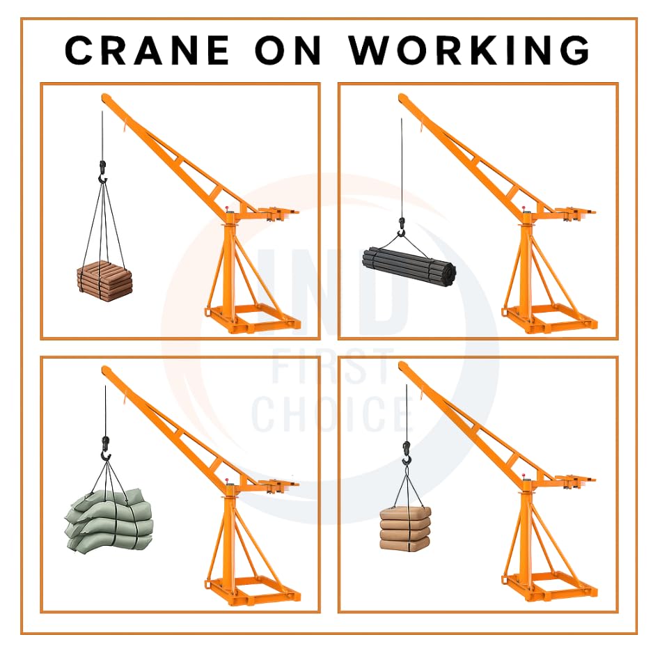 Image of IND Mini Crane 500 Kg Monkey Hoist Crane | 3 HP Motor with Clutch | 8 mm x 40 m Wire Rope | Heavy Duty Material Lifting Machine for Construction, Warehouse & Building Sites | with clutch winch