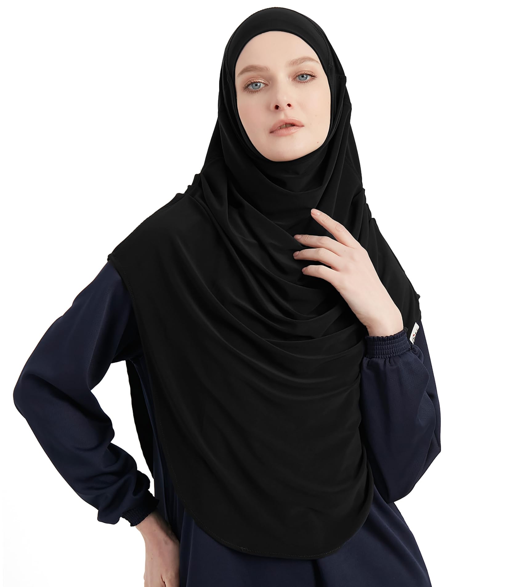 ModefaTurkish Islamic Practical Easy Simple Instant Ready Long One Piece Amira Hijab Scarf