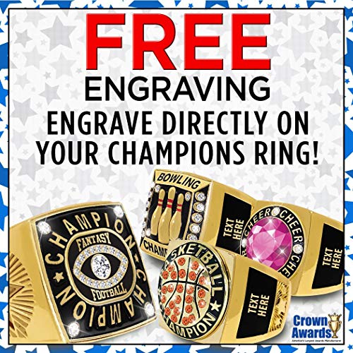 Crown Awards Golf Premiere Engravable Ring, Gold Golf Ring with Custom Engraving, Choose Your Size Prime4