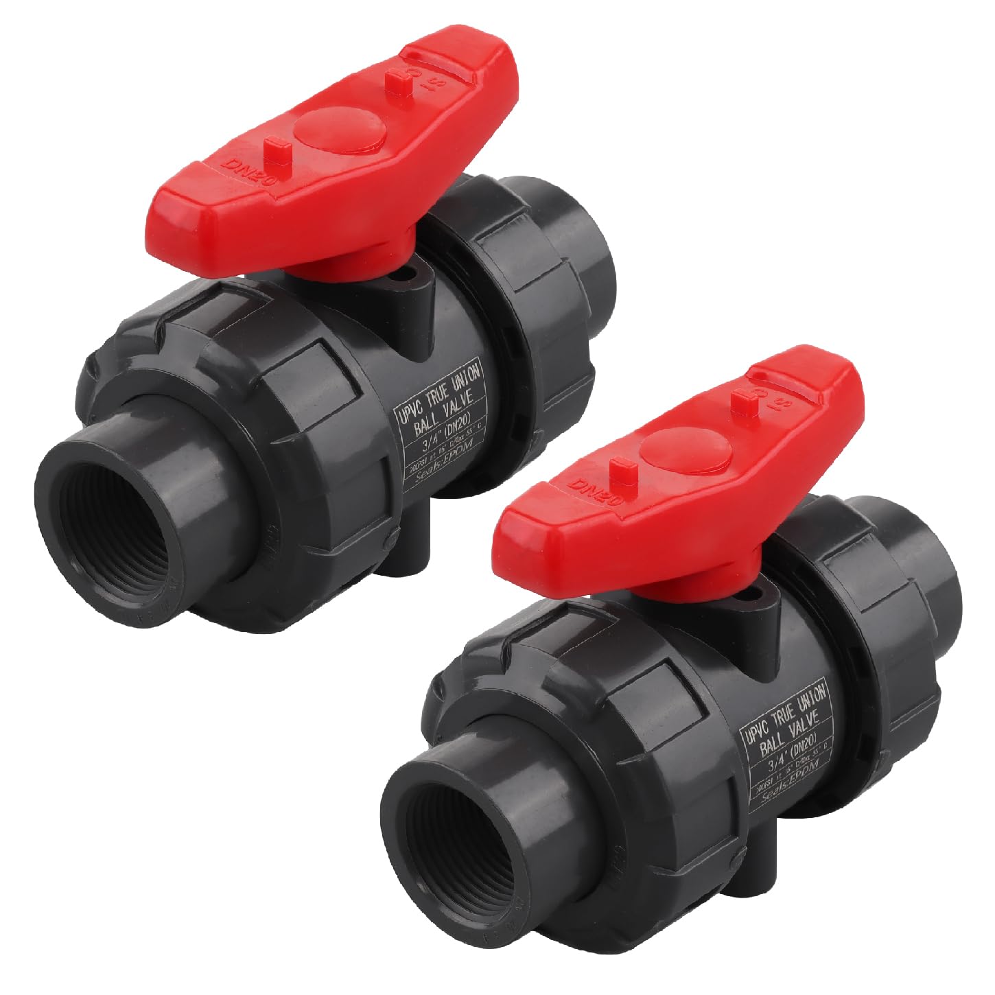 Amazon.com: DERNORD 2 Pack PVC True Union Ball Valve NPT Threaded with ...