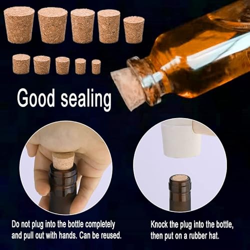 10 Stück konische Korkstopfen aus Holz, Weinkorken, wiederverwendbar, Dichtungsstopfen für Flaschenbar, DIY, Handwerk, Küchenzubehör (53 x 48 x 18 mm)