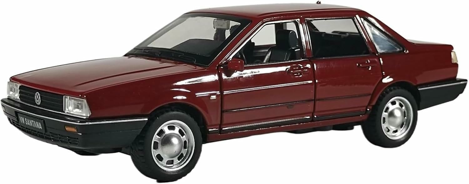 Deaver Red Diecast 1:32 For Santana Scale Alloy Car Models Fashion Pre-Built Finished Vehicle Model Display Collection(Red)