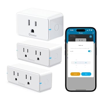 Govee Dual Smart Plug, 15A WiFi Bluetooth Plug 5082 4Pack & 5080 2Pack, Compatible with Alexa and Google Assistant, No Hub Required