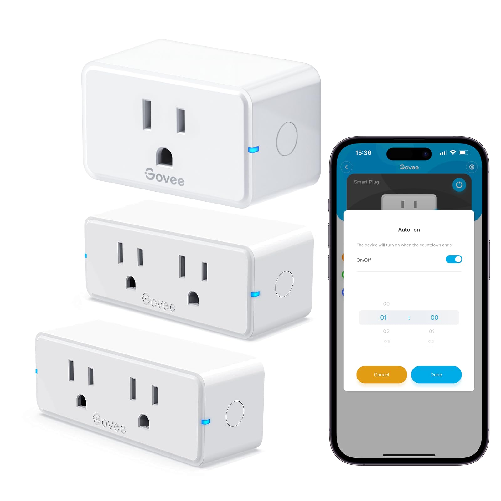 Govee Dual Smart Plug 15A WiFi Bluetooth Plug 5082 4Pack 5080 2Pack Compatible with Alexa and Google Assistant