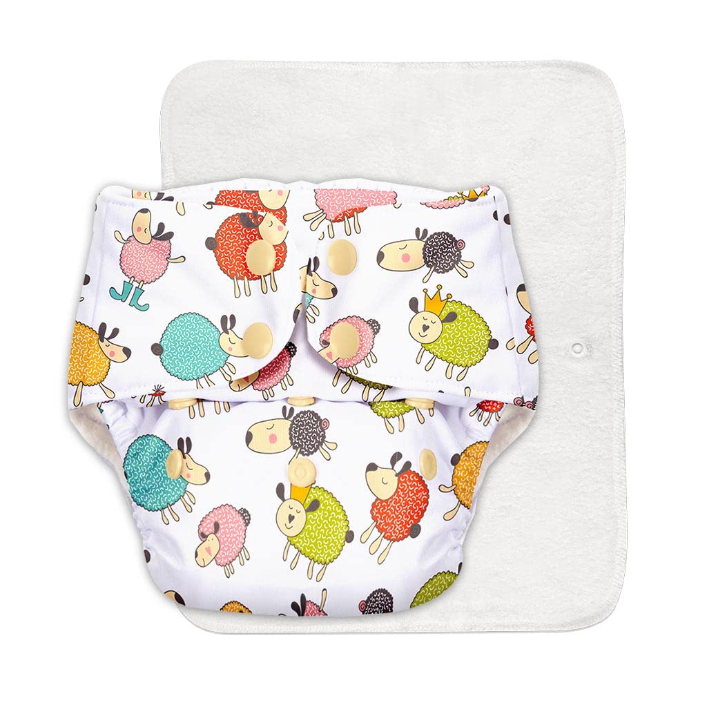 Superbottoms Basic Leakage-proof advanced cloth diapers for babies, High Absorbent 100% cotton 1 reusable diaper and 1 insert pad Combo Pack washable cloth diaper 3M -3Years Adjustable, Reduces Rash - Image 2 thumbnail