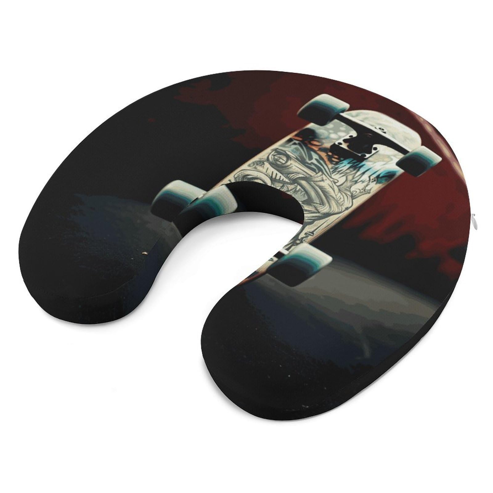 Almohada en forma de U, núcleo de almohada de espuma viscoelástica, cojín, proporciona apoyo para el cuello, almohada de viaje, adecuada para aviones, coches, hogares y oficinas.