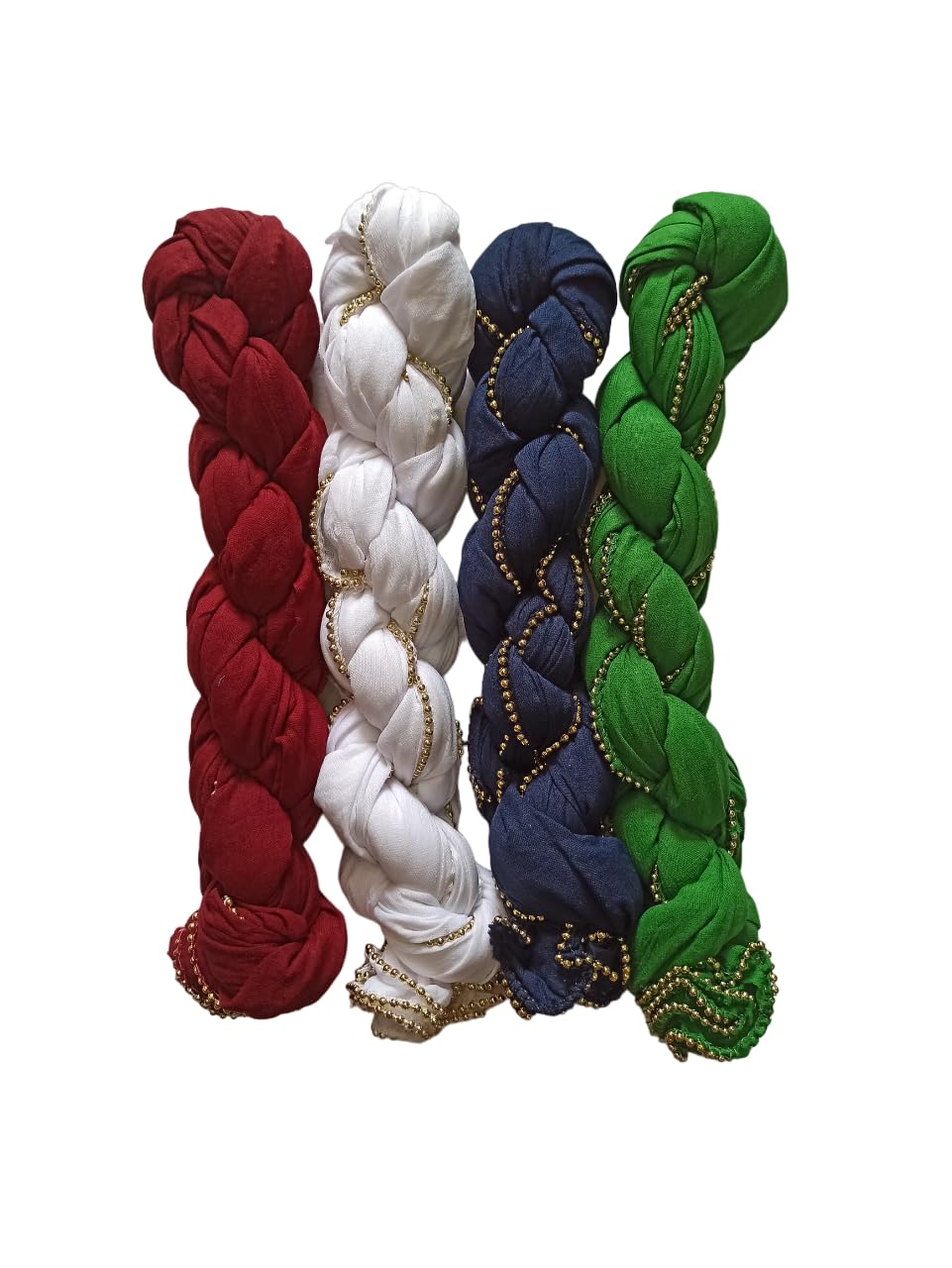 nakoda creation Cotton Blend Solid Dupatta For Women,Pack of 4_Moti 4:-Maroon,White,N.Blue,Green-picture-20