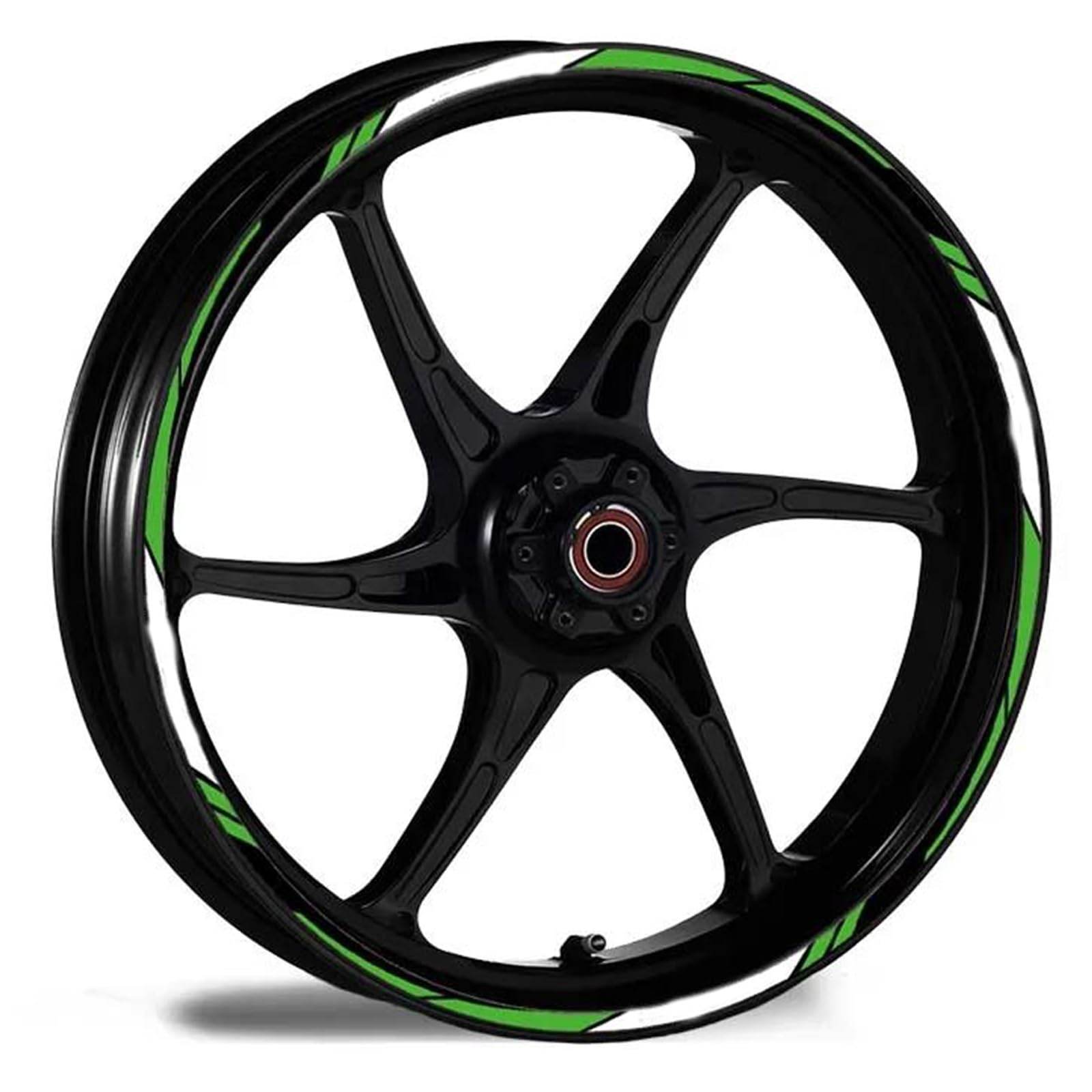 Decorative Stickers Motorcycle Wheel Sticker Rim Decal Tape Accessori for Kawasaki Z750 Z800 Z650 H2r Z900 Z1000 for Ninja 300 W800 Z400 Zx6r for Versys(White Green)