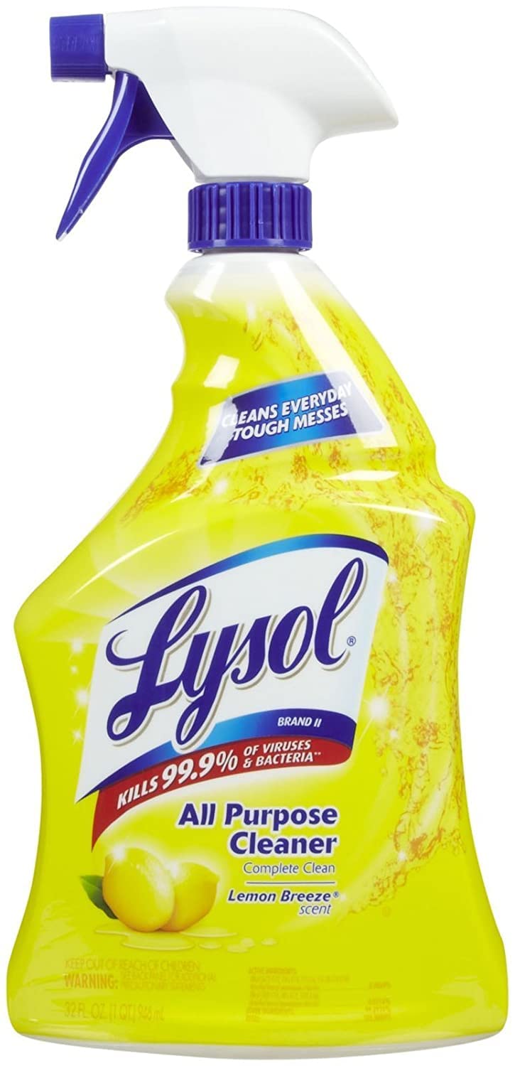 Lysol All Purpose Cleaner Spray, Lemon Breeze, Yellow, 32 Fl Oz