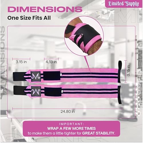 Pacote de 2 pares de envoltórios de pulso de anime - tiras de levantamento de 61 cm para homens e mu