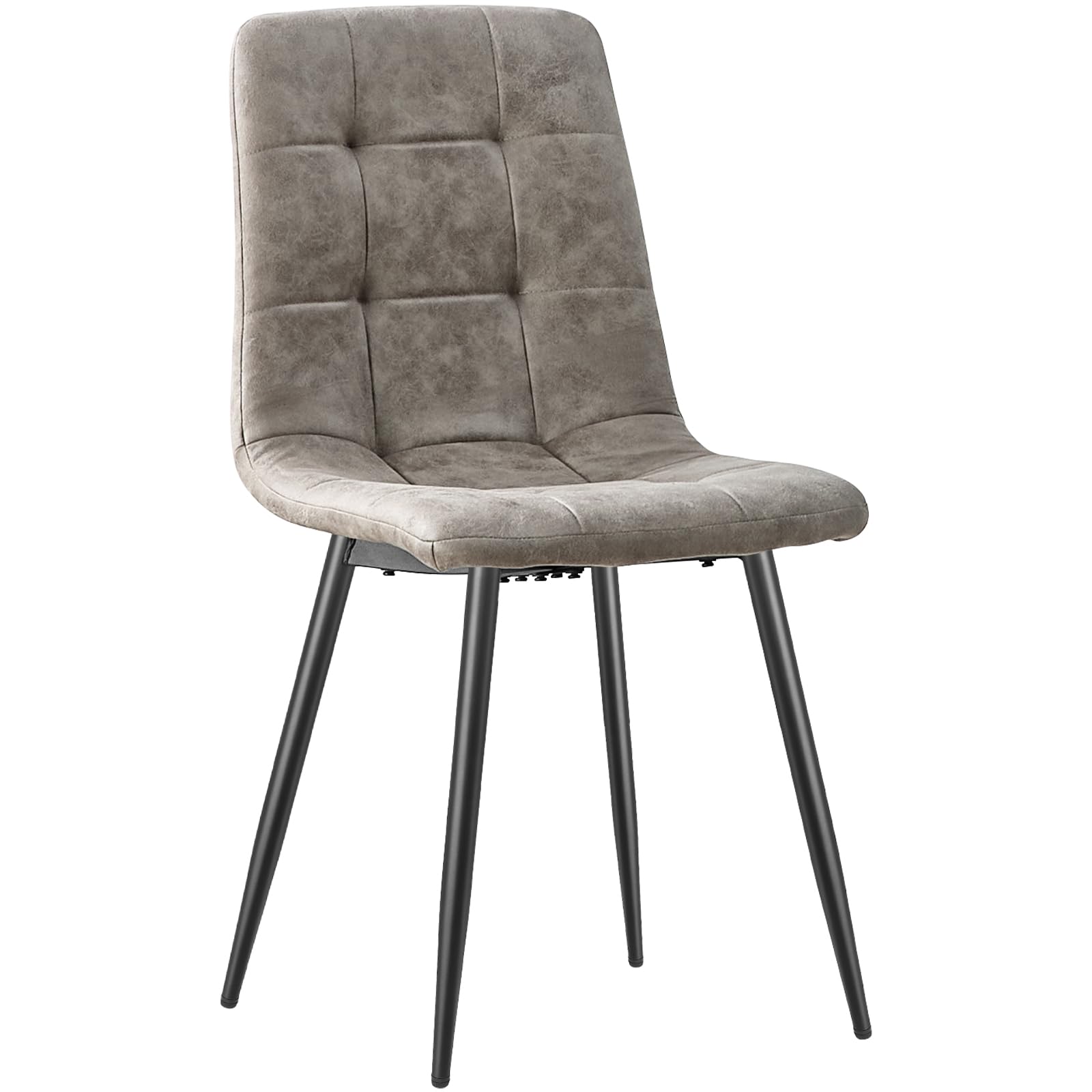 JIJIAN Pack de 4 Sillas de Comedor en Tejido Tecnológico, Caqui | Sillas de Cocina con Patas Metálicas Negras, Soportan hasta 120 kg, Sillas Tapizadas Modernas para Comedor, Salón y Cocina