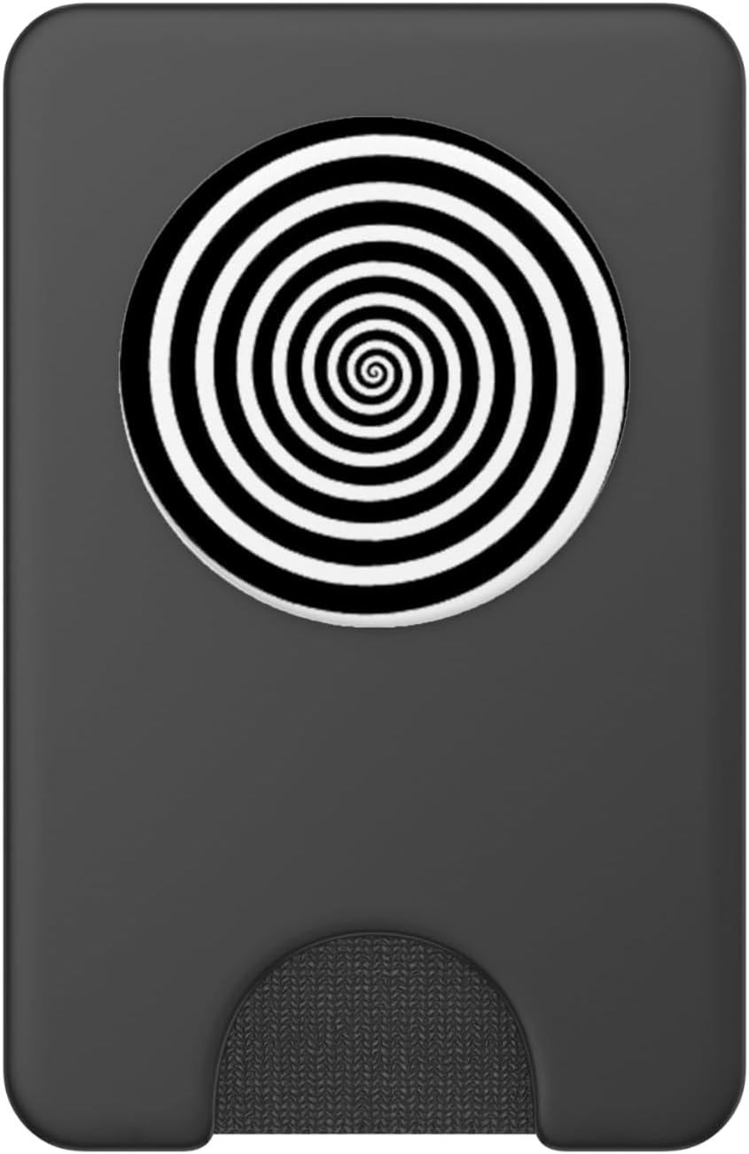 Fun Optical Illusion Circle Swirl Design Black and White PopSockets PopWallet for MagSafe
