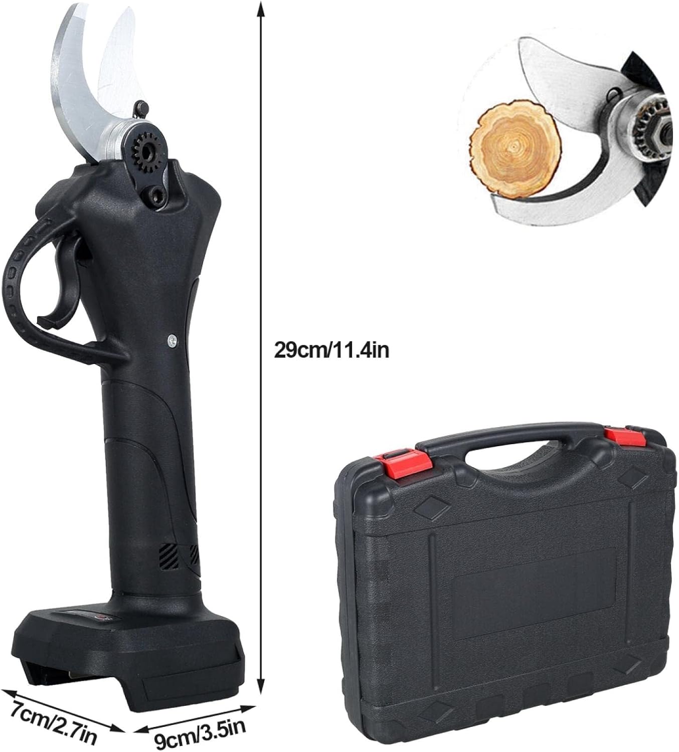 Electric Pruning Shears, Brushless Motor Cordless Tree Branch Pruner, 35mm Max Cutting Diameter, Battery Powered, & Safe Design