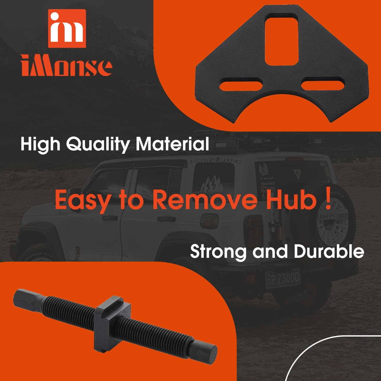 40100 Hub removal tool steel threaded fits 5/6/8 lug wheel bearing