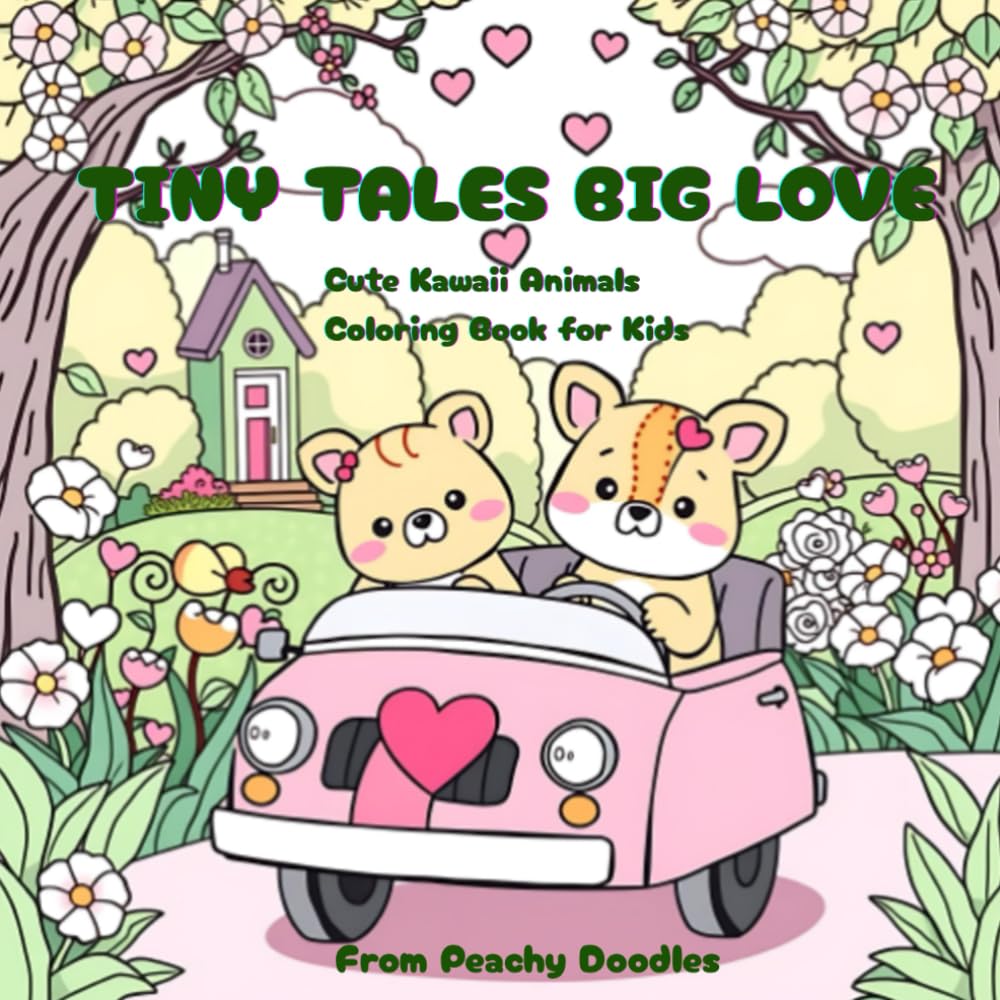 Tiny Tales Big Love: Cute Kawaii Animal Couples Coloring Book for Kids