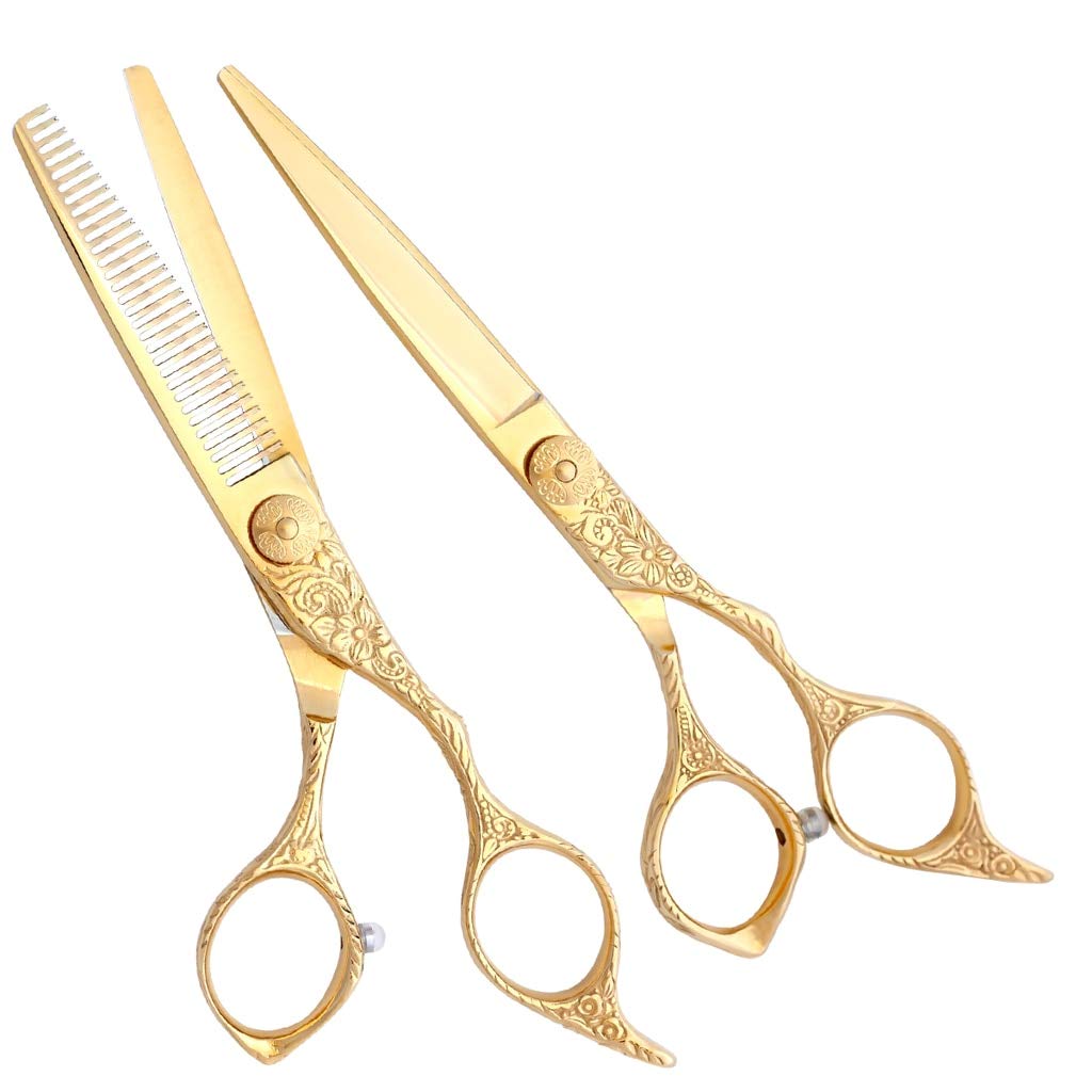 Washi Beauty D'or Shear Scissor Set Available in 5.5/6.0 Professional Hair Tools Forged Japanese 440C Steel (6.0)