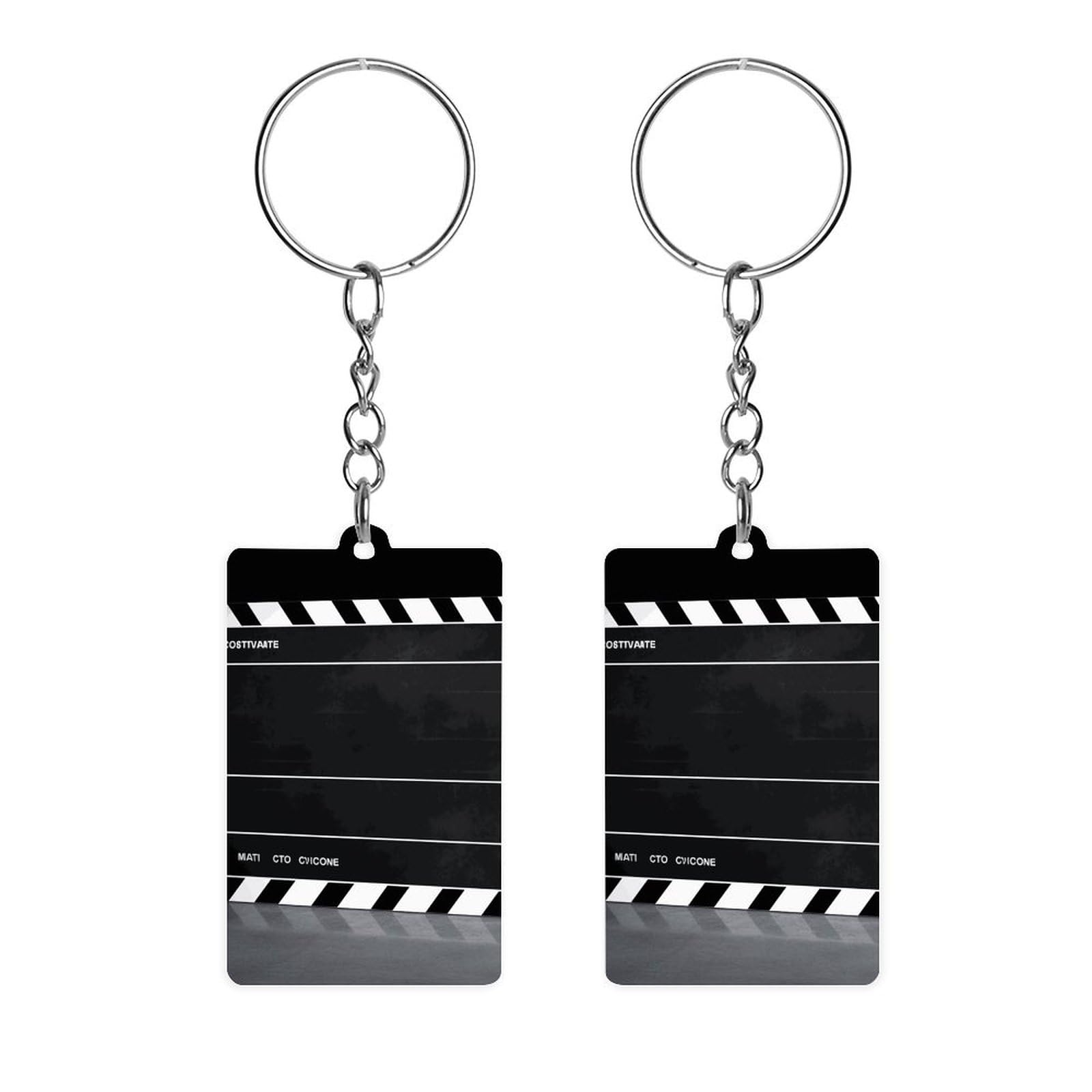 Christmas Gifts Keychains for Men And Women Classic Movie Clapboard Black Printed Cute Car Keychain for Wallet Backpack Bag Charm