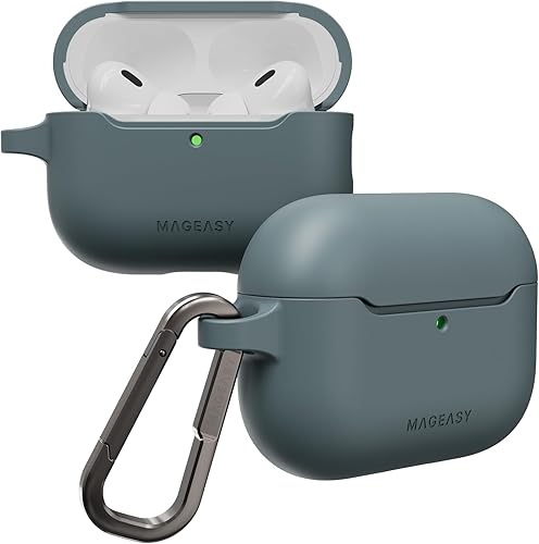 Miniatura 25 de MAGEASY Funda diseñada para estuche de AirPods Pro 3 - Funda protectora a prueba de golpes para AirPods Pro 3, resistente a las manchas, suave y