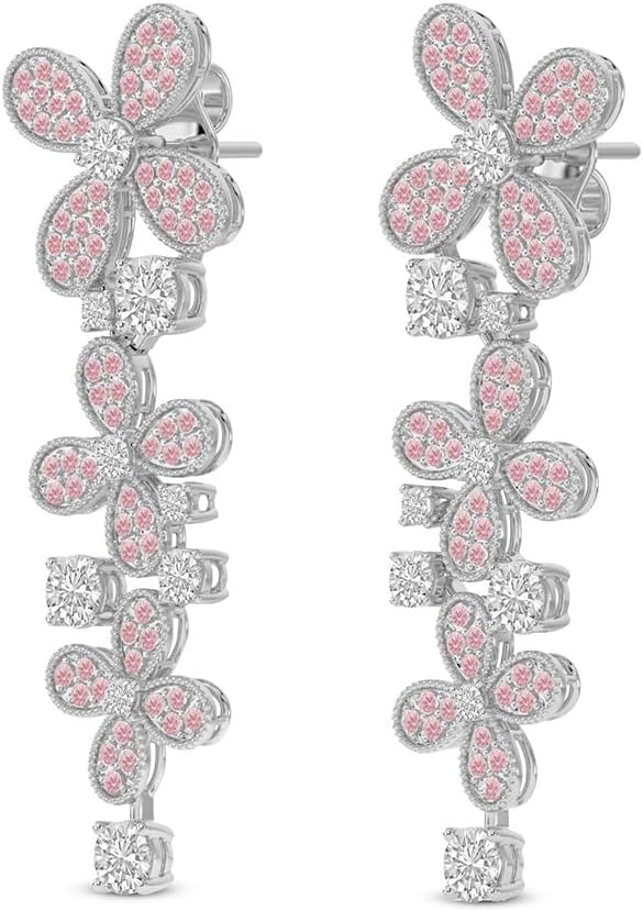 Soirée Cocktail Collection LAB GROWN Diamond Dangle Earrings For Women 3.50 Carat - 12 Carat IGI Certified 14K Or 18K Gold FG Color VS Clarity Friendly Diamonds