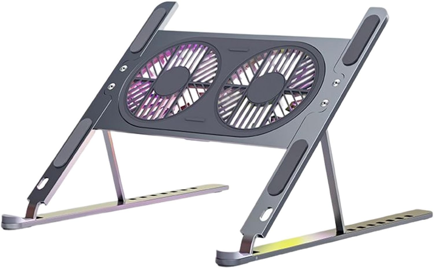 Hi.FANCY Portable Laptop Stand with Dual Cooling Fans for 14-17inch Laptops, Grey, 23.5 x 25.9 x 0.95cm - Image 7